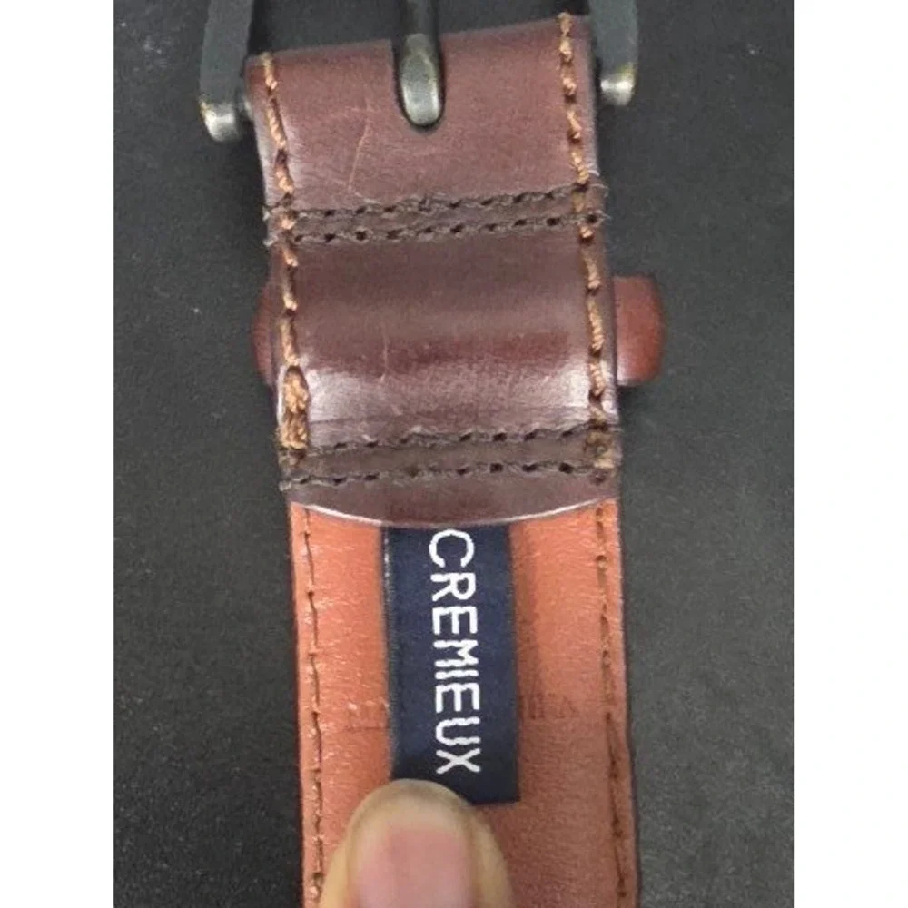 Cremieux Mens‎ Italian Full Grain Leather Belt Brown Sz 40 Dress Casual Workwear
